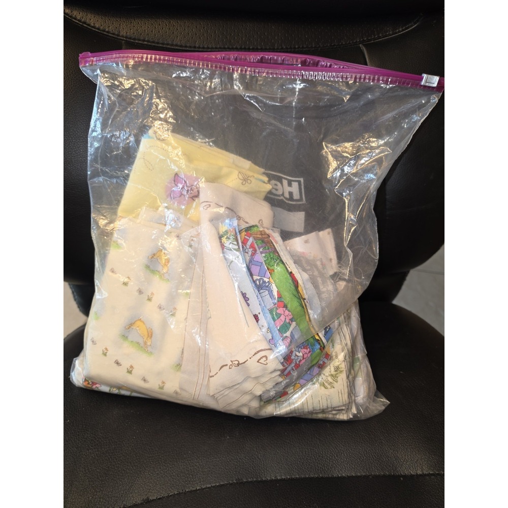 Winnie The Pooh Fabric Scraps Quilt Squares, Fabric Book Pieces